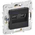 SKANDY Розетка компьютерная двойная RJ45 кат.5E SK-K03Bl черный IEK