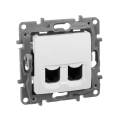 ETIKA Розетка компьютерная двойная RJ45 категория 5Е UTP белый