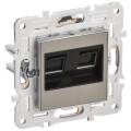 SKANDY Розетка компьютерная двойная RJ45 кат.5E SK-K03N металл никель IEK