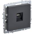BRITE Розетка компьютерная RJ45 кат.6 РК11-БрГ графит IEK