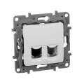 ETIKA Розетка двойная RJ11+RJ45 кат.5E UTP белый