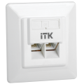 Розетка внутренняя 2хRJ45, UTP, кат.5e, белый, ITK CS2-1C06U-2-1