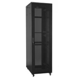Шкаф напольный 19", 38U, 600x800мм, стекл. дверь, черный, LINEA N, ITK LN05-38U68-G