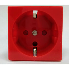 Розетка электрическая 2К+З, с защитными шторками, красная, SPL 200014