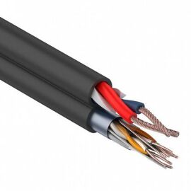 Мульти-кабель FTP 4PR, 24AWG, CAT5e+2х0,75мм², черный, (бухта 200м), REXANT 01-4044
