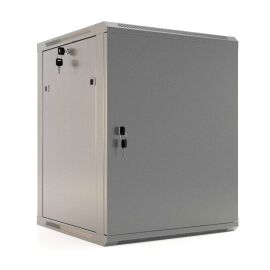 Шкаф настенный 19", 12U, 650х600х600мм, металл.дверь, серый, Hyperline TWB-1266-SR-RAL7035