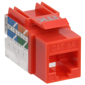 Модуль Keystone Jack категория 6A, UTP, 110 IDC, 90 градусов, красный, ITK CS1-1C6AU-11-04