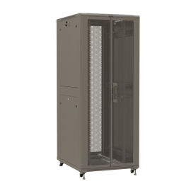 Шкаф напольный 19", 42U, 2055х600х1200мм, перф. передняя дверь, серый, Hyperline TTR-4262-DD-RAL7035