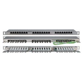 Патч-панель 0,5U, 19'', 24хRJ45, FTP, кат.5e, Dual IDC, Hyperline PPHD-19-24-8P8C-C5E-SH-110D
