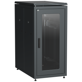 Шкаф сетевой 19", 24U, 600х1000мм, стеклянная передняя дверь, черный, LINEA N, ITK LN05-24U61-G