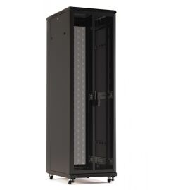 Шкаф напольный 19", 42U, 2055х600х600мм, перф. перед. дверь, черный, Hyperline TTR-4266-DD-RAL9005