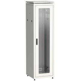 Шкаф сетевой 19", 47U, 600х600мм, стеклянная передняя дверь, серый, LINEA N, ITK LN35-47U66-G