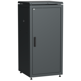 Шкаф сетевой 19", 24U, 600х600мм, металлическая передняя дверь, черный, LINEA N, ITK LN05-24U66-M