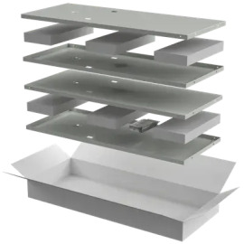 Комплект боковых стенок для напольных шкафов 42U, 1000мм, серый, LINEA E, ITK LE35-42UX1-X 