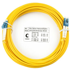 Шнур оптический LC/UPC-LC/UPC, SM, 10м, LSZH, Duplex, желтый,Cabeus FOP(d)-9-LC-LC-10m