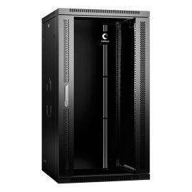 Шкаф настенный 19" 22U 600x450x1082мм, дверь стекло, черный, CABEUS SH-05F-22U60/45-BK