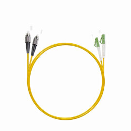 Шнур оптический LC/APC-FC/UPC,  SM, 5м, LSZH, Duplex, желтый, Cabeus FOP(d)-9-LC/APC-FC/UPC-5m 