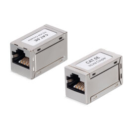 Адаптер проходной, Кат.5е, FTP, тип RJ45-RJ45, серый, Cabeus CA-8p8c-C5e-SH