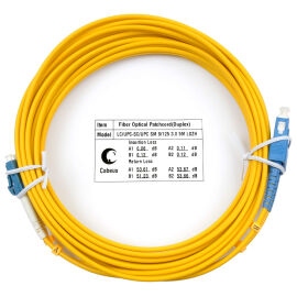 Шнур оптический LC/UPC-SC/UPC, SM, 7м, LSZH, Duplex, желтый,Cabeus FOP(d)-9-LC-SC-7m