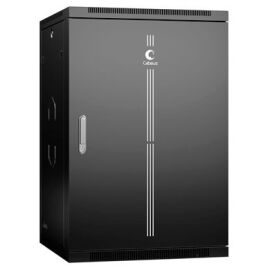 Шкаф настенный разобр. 19" 18U 600x600x901мм, дверь металл, черный, CABEUS SH-05F-18U60/60m-R-BK 