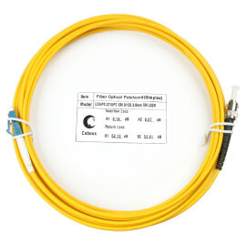 Шнур оптический LC/UPC–ST/UPC, SM, 7м, LSZH, Simplex, желтый, Cabeus FOP(s)-9-LC-ST-7m