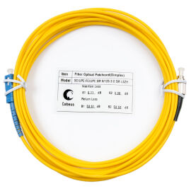 Шнур оптический SC/UPC–FC/UPC, SM, 7м, LSZH, Simplex, желтый, Cabeus FOP(s)-9-SC-FC-7m