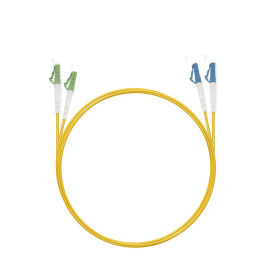 Шнур оптический LC/APC-LC/UPC, SM, 10м, LSZH, Duplex, желтый, Cabeus FOP(d)-9-LC/APC-LC/UPC-10m