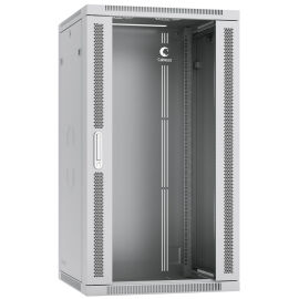 Шкаф настенный 19" 18U 600x600x901мм, дверь стекло, серый, CABEUS SH-05F-18U60/60-R