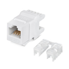 Вставка Keystone Jack RJ-45(8р8с), Кат.5e, Dual IDC, белая, Cabeus KJ-RJ45-Cat.5e-180 Degree