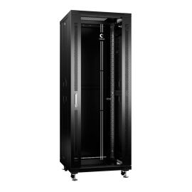 Шкаф напольный 19" 32U 600X800X1610 мм, перед. стеклян. дв., задн. сплош., черн., CABEUS SH-05C-32U60/80-BK