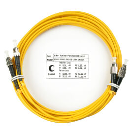 Шнур оптический FC/UPC-ST/UPC, SM, 7м, LSZH, Duplex, желтый, Cabeus FOP(d)-9-FC-ST-7m