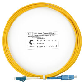 Шнур оптический LC/UPC–SC/UPC, SM, 3м, LSZH, Simplex, желтый,Cabeus FOP(s)-9-LC-SC-3m