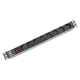 Блок розеток 19", 1U, 8 гнезд (Schuko), 10 A, Cabeus PDU-8P 