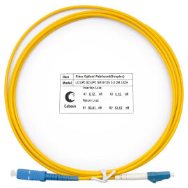 Шнур оптический LC/UPC–SC/UPC, SM, 2м, LSZH, Simplex, желтый, Cabeus FOP(s)-9-LC-SC-2m