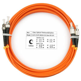 Шнур оптический FC/UPC-ST/UPC, МM, 62.5/125, 25м, LSZH, Duplex, оранж., Cabeus FOP-62-FC-ST-25m