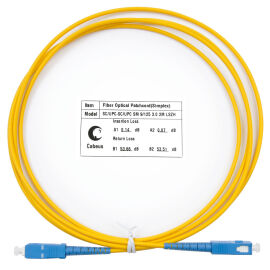 Шнур оптический SC/UPC–SC/UPC, SM, 2м, LSZH, Simplex, желтый, Cabeus FOP(s)-9-SC-SC-2m