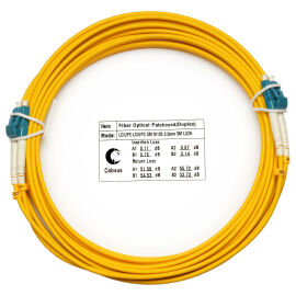 Шнур оптический LC/UPC-LC/UPC, SM, 5м, LSZH, Duplex, желтый,Cabeus FOP(d)-9-LC-LC-5m