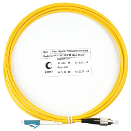 Шнур оптический LC/UPC–FC/UPC, SM, 3м, LSZH, Simplex, желтый, Cabeus FOP(s)-9-LC-FC-3m