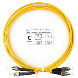 Шнур оптический FC/UPC-ST/UPC, SM, 2м, LSZH, Duplex, желтый, Cabeus FOP(d)-9-FC-ST-2m