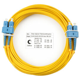 Шнур оптический SC/UPC-SC/UPC, SM, 10м, LSZH, Duplex, желтый, Cabeus FOP(d)-9-SC-SC-10m