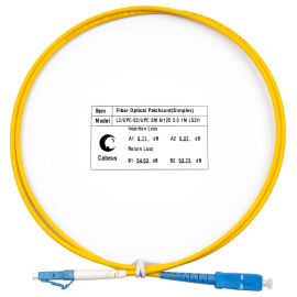 Шнур оптический LC/UPC - SC/UPC, SM, 1м, LSZH, Simplex, желтый, Cabeus FOP(s)-9-LC-SC-1m