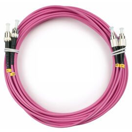 Шнур оптический FC/UPC-ST/UPC, MM, 50/125, 5м, LSZH, Duplex, маджента, Cabeus FOP-50-OM4-FC-ST-5m