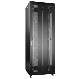 Шкаф напольный 19" 47U 800X800X2277мм, перед.и задн. перфор. двери, черн., CABEUS ND-05C-47U80/80-BK