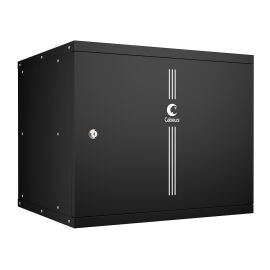 Шкаф настенный 19" 9U 550x450x450мм, LIGHT, дверь металл, черный, CABEUS WSC-05D-9U55/45m-BK 