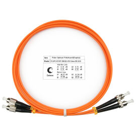 Шнур оптический FC/UPC–ST/UPC, МM, 62.5/125, 2м, LSZH, Duplex, оранж., Cabeus FOP-62-FC-ST-2m