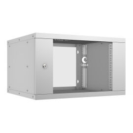 Шкаф настенный 19" 6U 550x450x320мм, LIGHT, дверь стекло, серый,  CABEUS WSC-05D-6U55/45