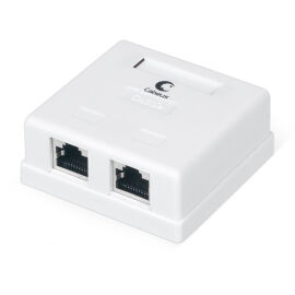 Розетка компьютерная RJ-45, кат.5e, экран., двойная, внешняя, Cabeus WS-8P8C-Cat.5e-SH-2 