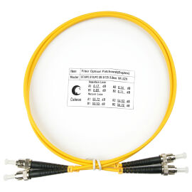 Шнур оптический ST/UPC-ST/UPC, SM, 1м, LSZH, Duplex, желтый, Cabeus FOP(d)-9-ST-ST-1m