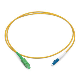 Шнур оптический SC/APC-LC/UPC, SM, 20м, LSZH, Simplex, желтый, Cabeus FOP(s)-9-SC/APC-LC/UPC-20m