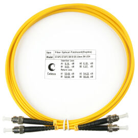 Шнур оптический ST/UPC-ST/UPC, SM, 2м, LSZH, Duplex, желтый, Cabeus FOP(d)-9-ST-ST-2m